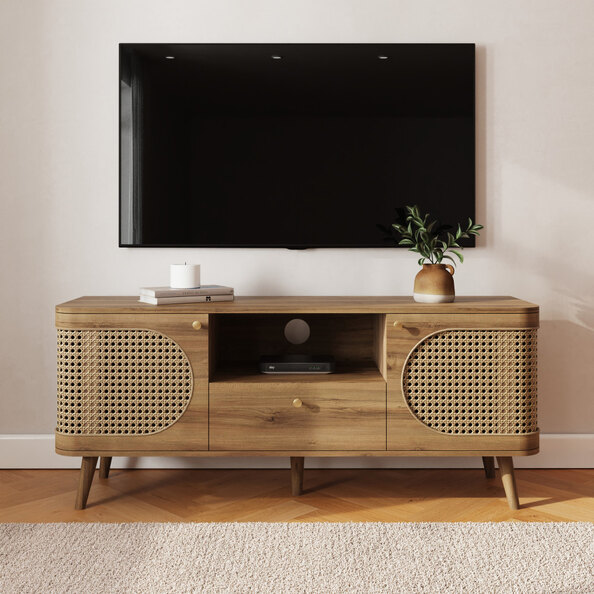 Selbourne Wooden TV Stand with 1 Drawer in Oak