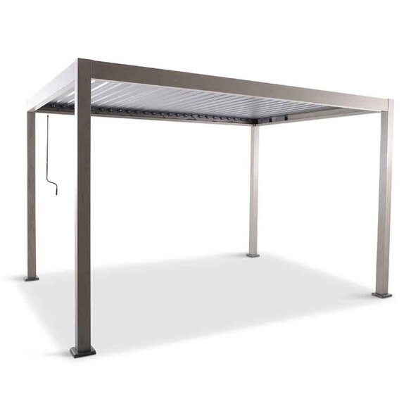 Selma Aluminium Garden BBQ Gazebo 4m x 3m with Light in Birch Effect