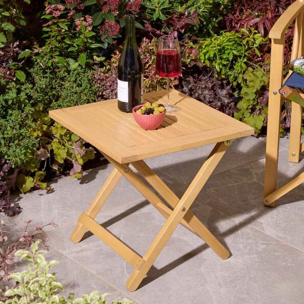 Cultivate Square Folding Side Table in Natural