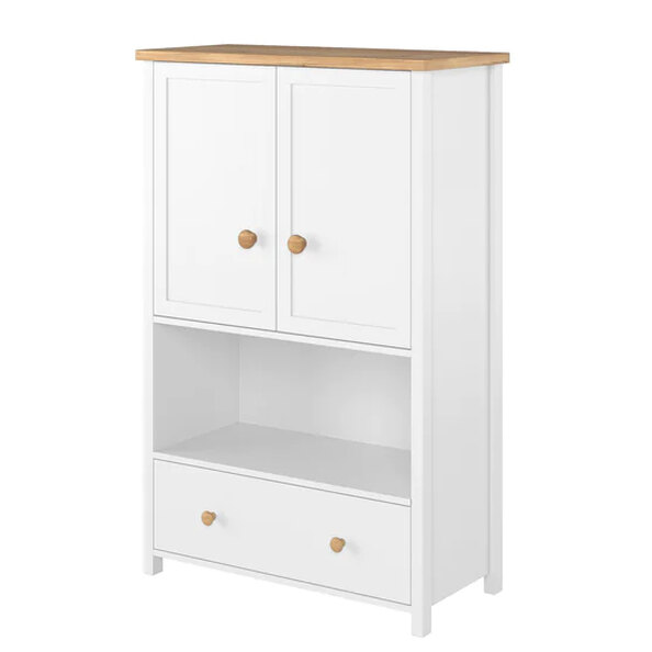 Sevilla Kids Highboard With 2 Doors 1 Drawer In Matt White