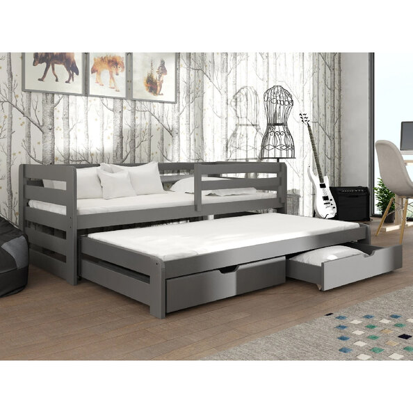 Sewell Wooden Day Bed Without Mattress And Trundle In Graphite