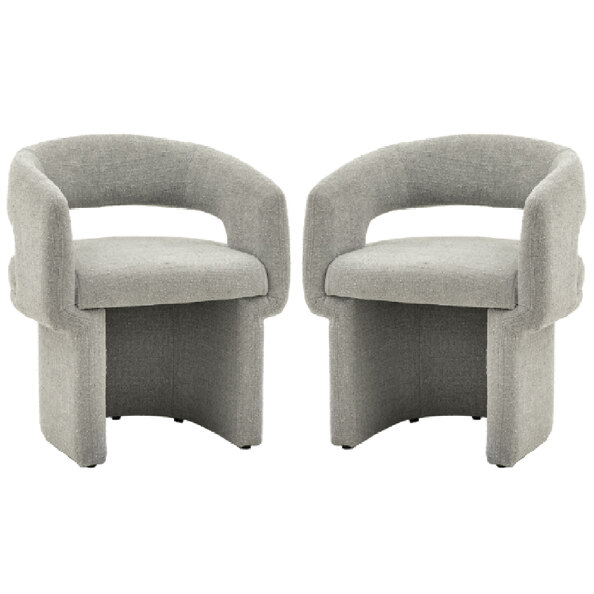 Shafter Grey Fabric Dining Chairs In Pair
