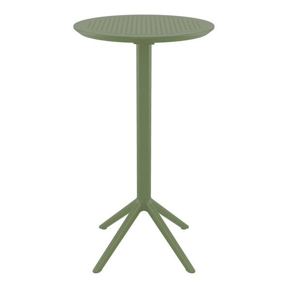 Shipley 60cm Polypropylene Bar Table In Olive Green