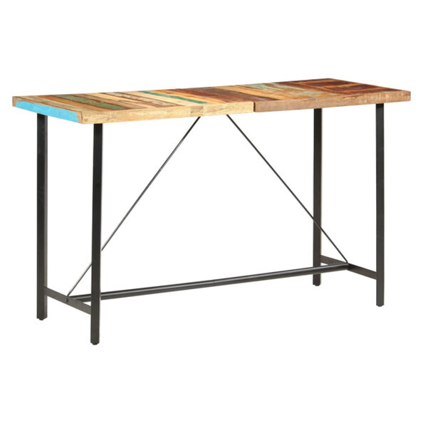 Shirley Wooden Bar Table With Black Steel Frame In Multicolour
