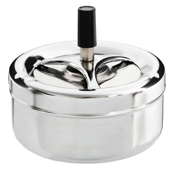 Sikeston Large Iron Spinning Ashtray In Chrome