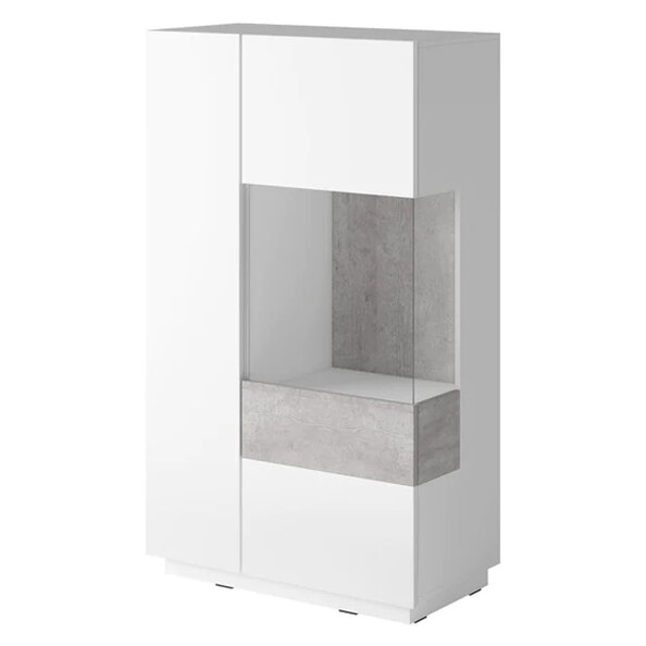 Silvis Display Cabinet Right In White Concrete Grey And LED