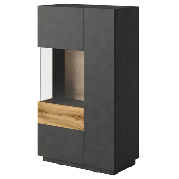 Silvis Wooden Display Cabinet Left Hand In Matera Oak And LED
