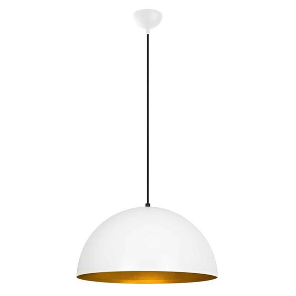 Sivani 50cm Metal Ceiling Pendant Light in White and Gold