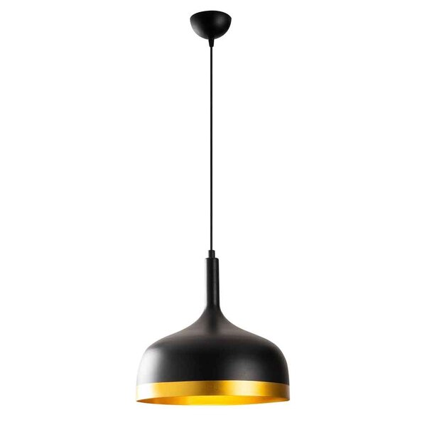 Sivani Dome Metal Ceiling Pendant Light in Black and Gold