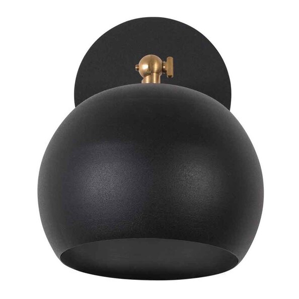Sivani Flared Adjustable Metal Wall Lamp in Black