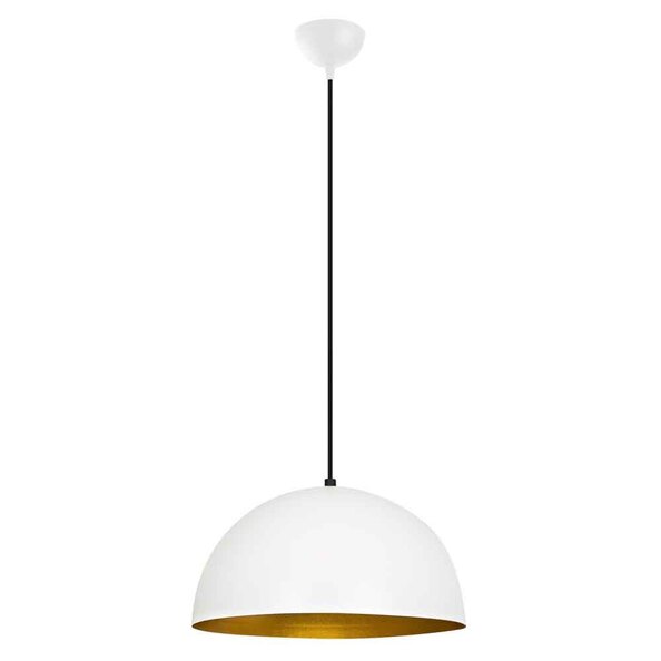 Sivani Metal 40cm Ceiling Pendant Light in White and Gold