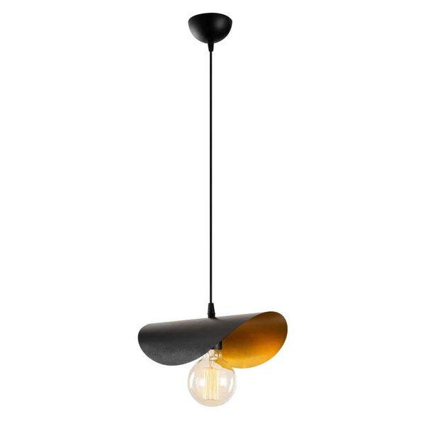 Sivani Tulip Metal Ceiling Pendant Light in Black and Gold