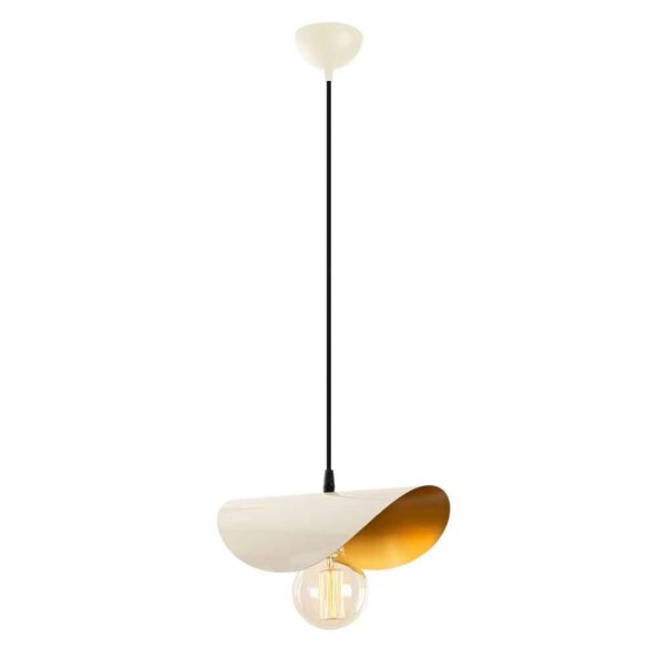 Sivani Tulip Metal Ceiling Pendant Light in White and Gold
