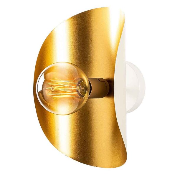 Sivani Tulip Metal Wall Lamp in White and Gold