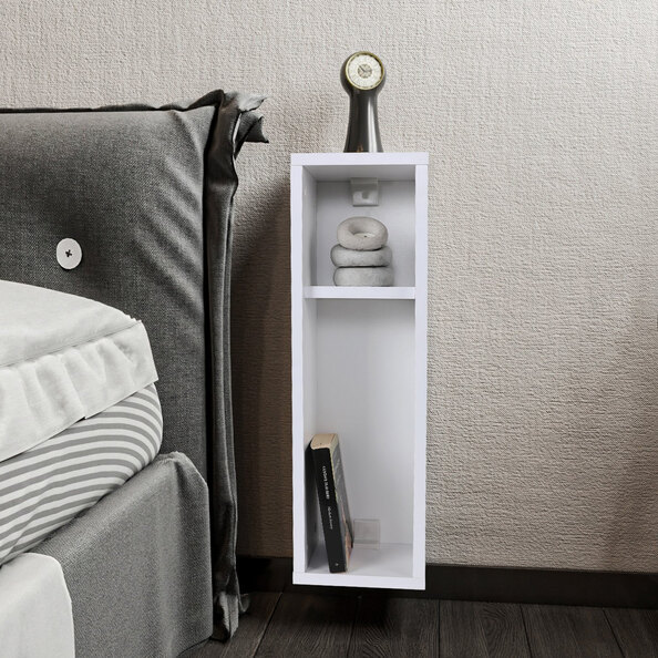 Skylo Wooden Wall Hung Bedside Table in White