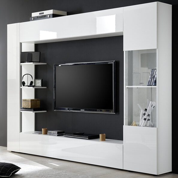 Solana High Gloss Entertainment Unit In White