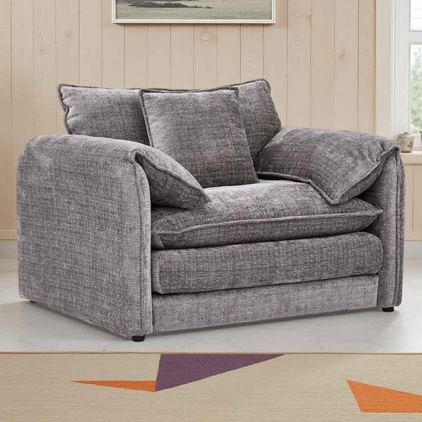 Somera Fabric 1 Seater Sofa in Grey