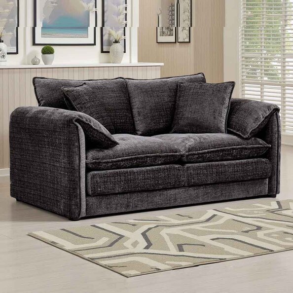 Somera Fabric 2 Seater Sofa in Black