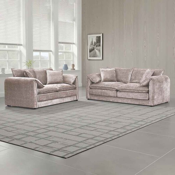 Somera Fabric 3+2 Seater Sofa Set in Beige