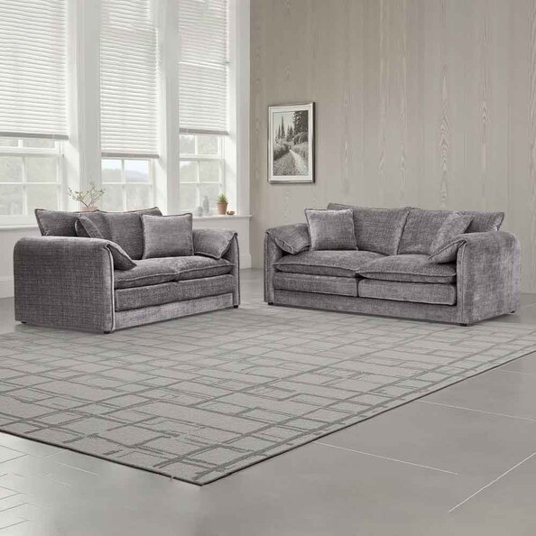 Somera Fabric 3+2 Seater Sofa Set in Grey