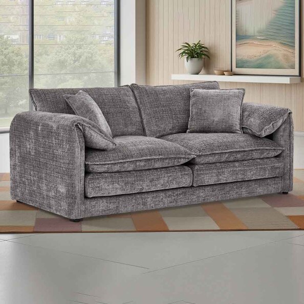 Somera Fabric 3 Seater Sofa in Grey