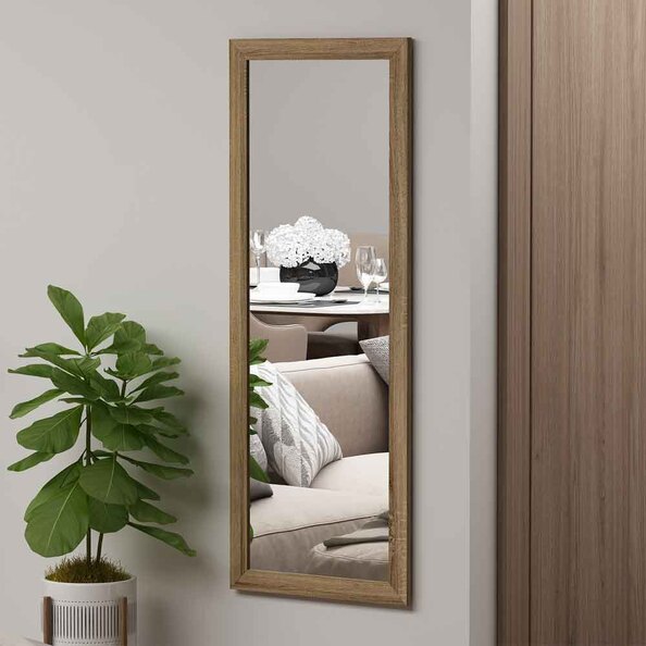 Sonny Glass Wall Mirror with Natural Wooden Frame