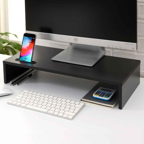 Sorella Wooden Monitor Stand Riser in Black