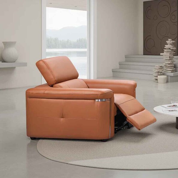 Southwark Leather Recliner 1 Seater Sofa In Tan