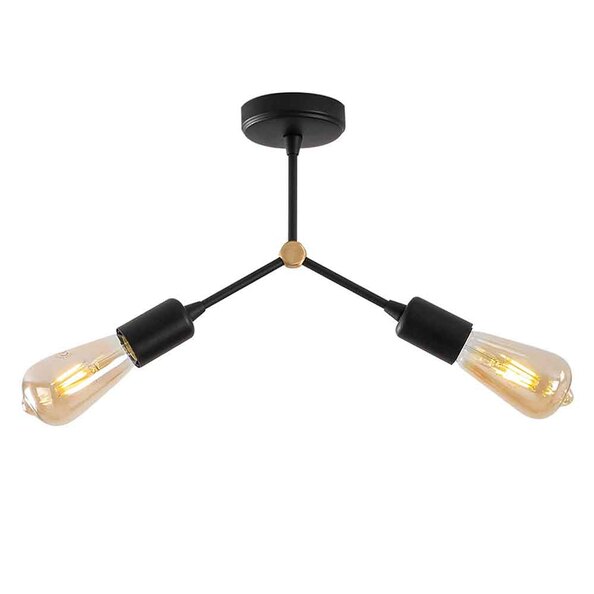 Sparrow 2 Light Metal Ceiling Light in Black