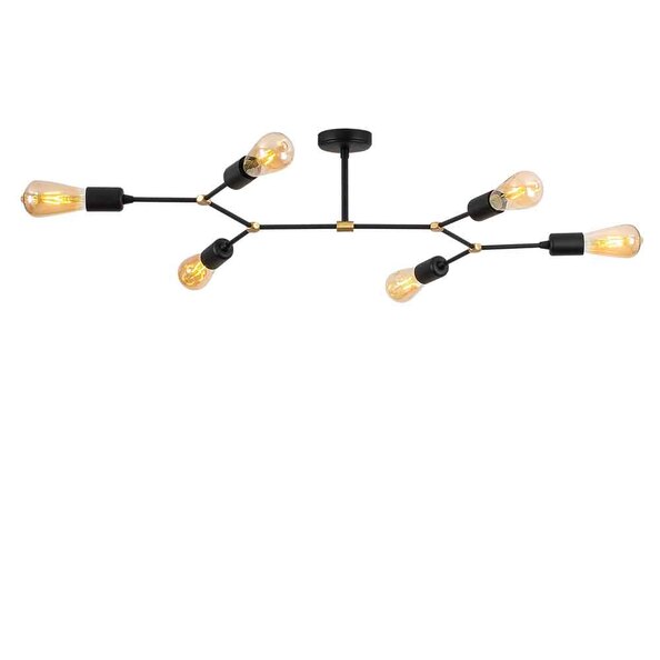 Sparrow 6 Light Metal Ceiling Cluster Light in Black