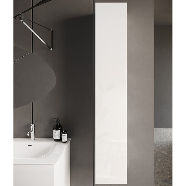 Sterling High Gloss Bathroom Wall Cabinet With 1 Door In White