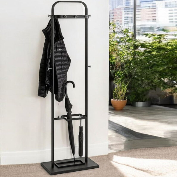 Sumter Metal Coat Stand In Black And Chrome