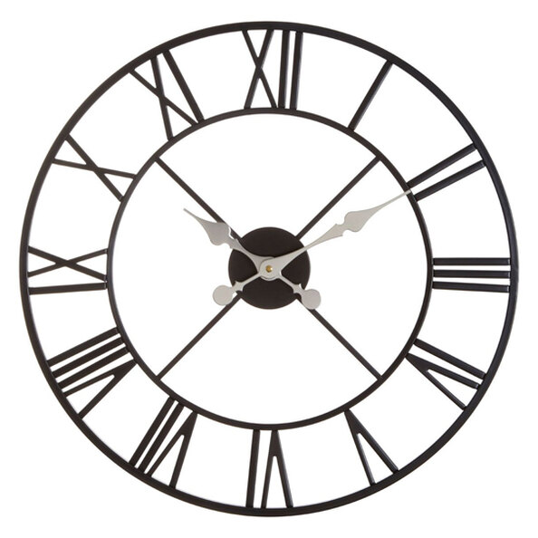 Symbia Wall Round Clock In Black Metal Frame