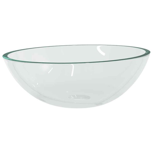 Tacoma Oval Countertop Basin Without Waste 500mm Wide 0TH - Clear Glass