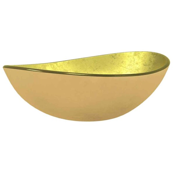 Tacoma Oval Countertop Basin Without Waste 545mm Wide 0TH - Gold Glass