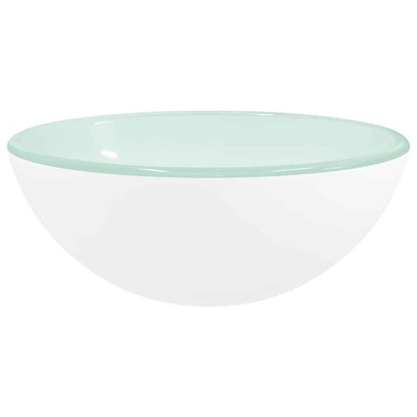 Tacoma Round Countertop Basin Without Waste 300mm Wide 0TH - White Glass