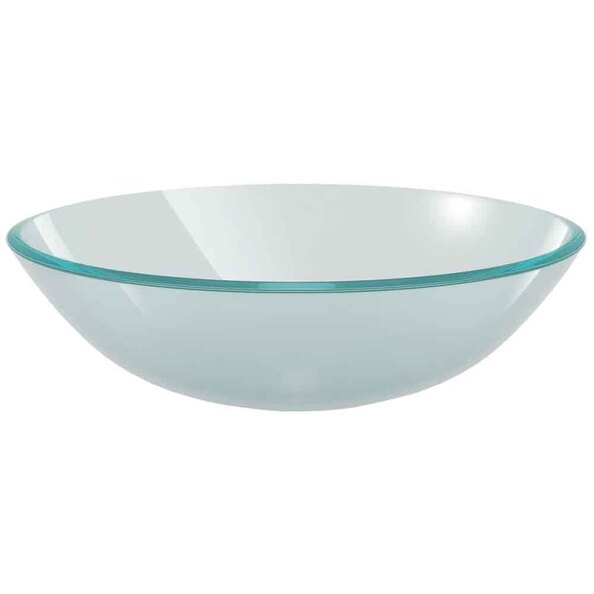 Tacoma Round Countertop Basin Without Waste 420mm Wide 0TH - Frosted Glass