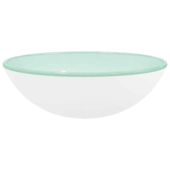 Tacoma Round Countertop Basin Without Waste 420mm Wide 0TH - White Glass
