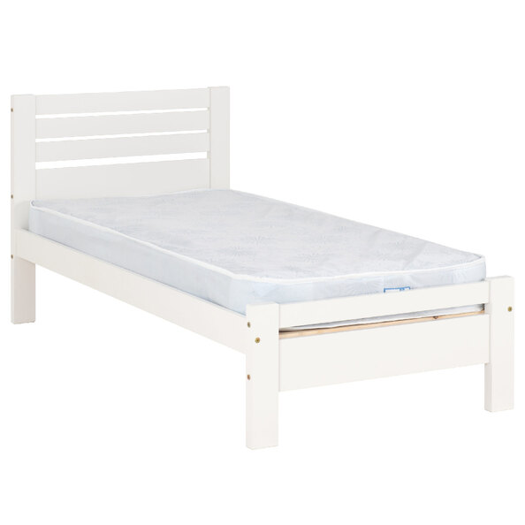 Talox Wooden Single Bed In White