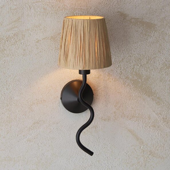 Tampa Fabric Wall Light In Matt Black