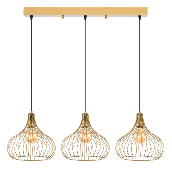 Teldamla 3 Light Metal Ceiling Pendant Light in Gold