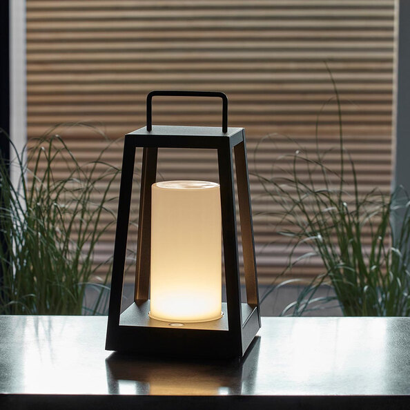 Telluride Metal Rechargeable Table Lamp In Matt Black