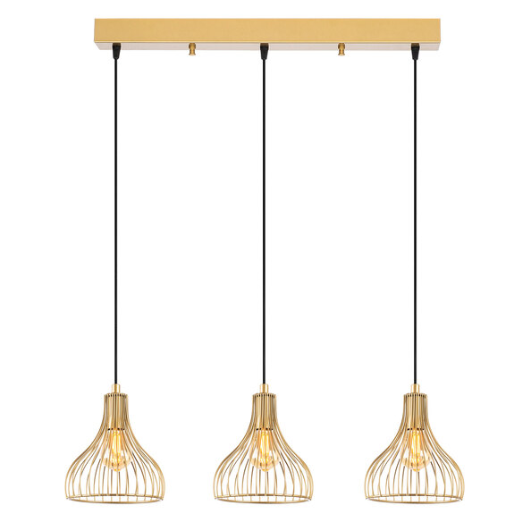 Telyildo 3 Light Metal Ceiling Pendant Light in Gold