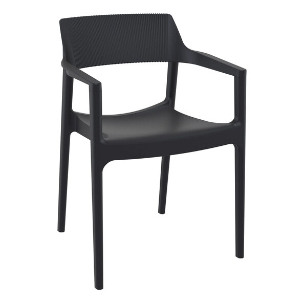 Tervel Polypropylene Stacking Armchair in Black