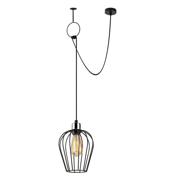 Titan Large Metal Ceiling Pendant Light in Black