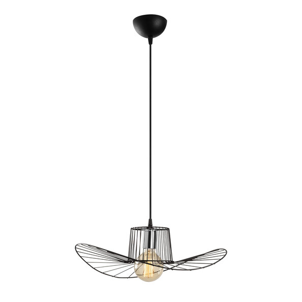 Titan Metal Hat Shape Ceiling Pendant Light in Black