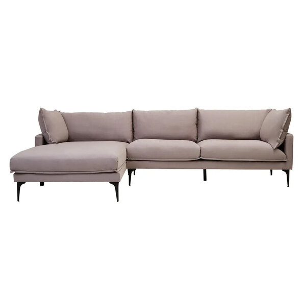 Toccoa Fabric Left Handed 3 Seater Sofa In Grey