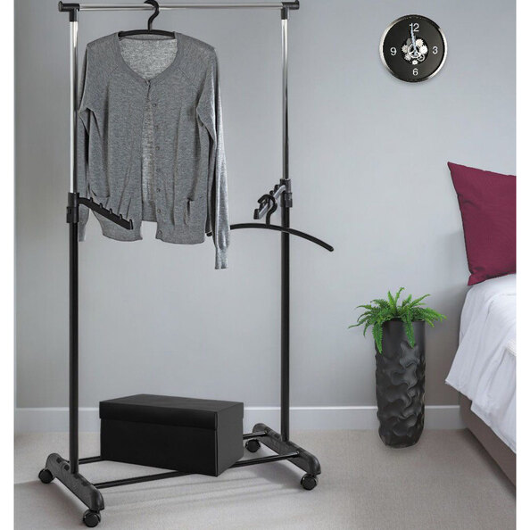 Toledo Tubular Steel Coat Stand In Chrome And Black