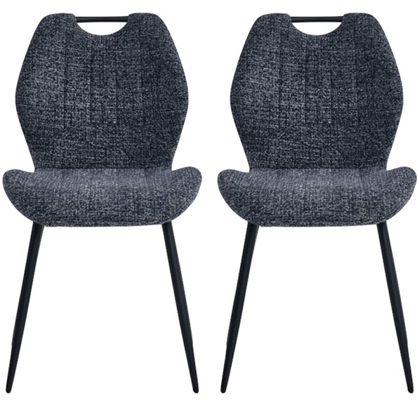 Tomah Dark Grey Fabric Dining Chairs - Pair