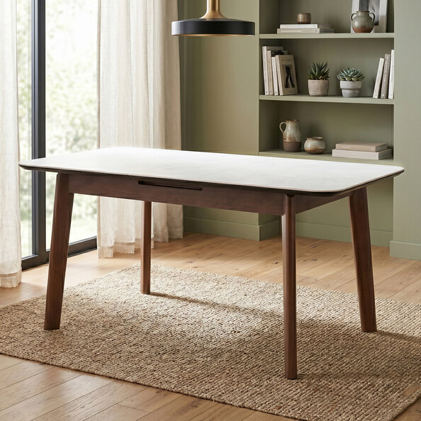 Tomah Sintered Stone Top Extending Dining Table in Walnut